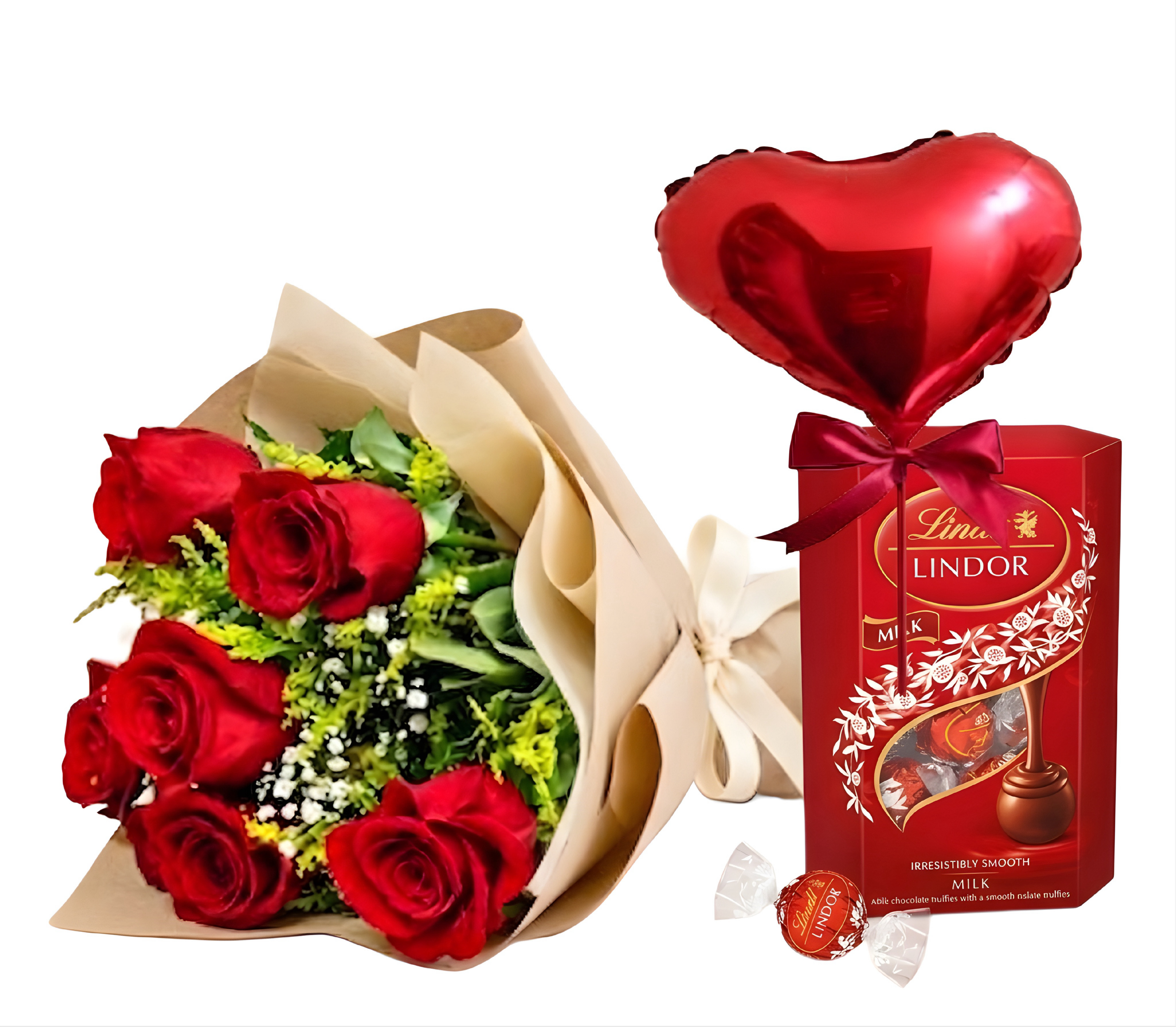 Surpresa Rom�ntica com Rosas e Lindt